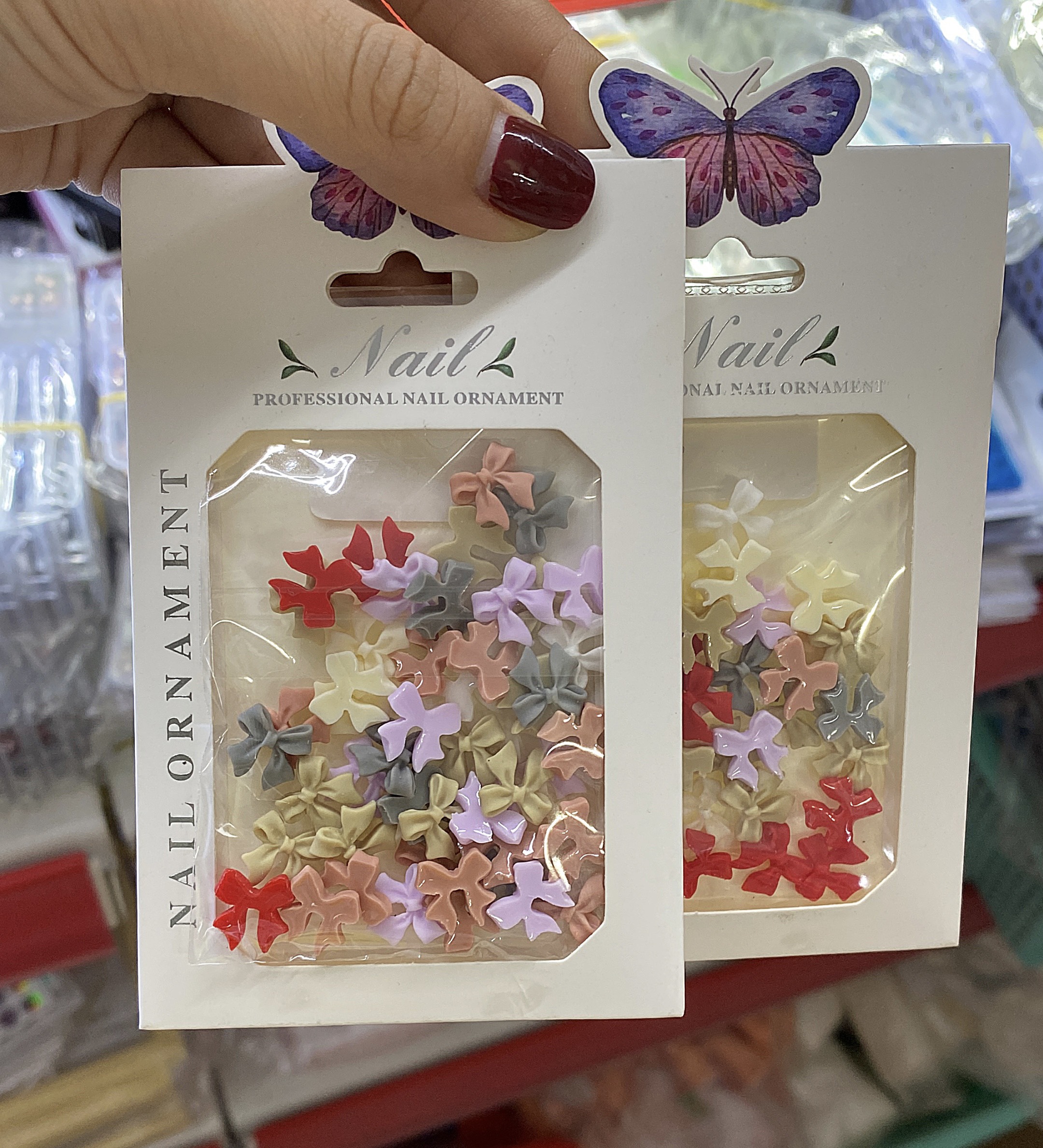 Chram nơ mix màu, đính móng siêu đẹp - Nail 937