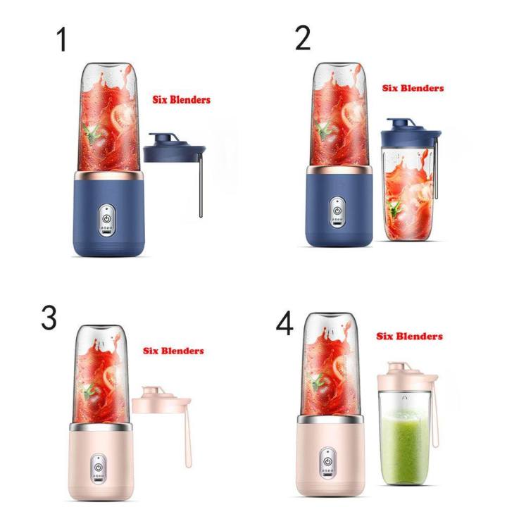 Máy xay sinh tố sạc pin tích điện cầm tay Juicing Cup – Máy xay hoa quả 6 lưỡi đầu sạc USB dung tích 400ml