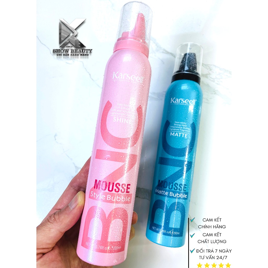 Gel bọt tạo kiểu tóc karseell giữ nếp xoăn hippie, xoăn xù mì, xoăn lơi 200ml