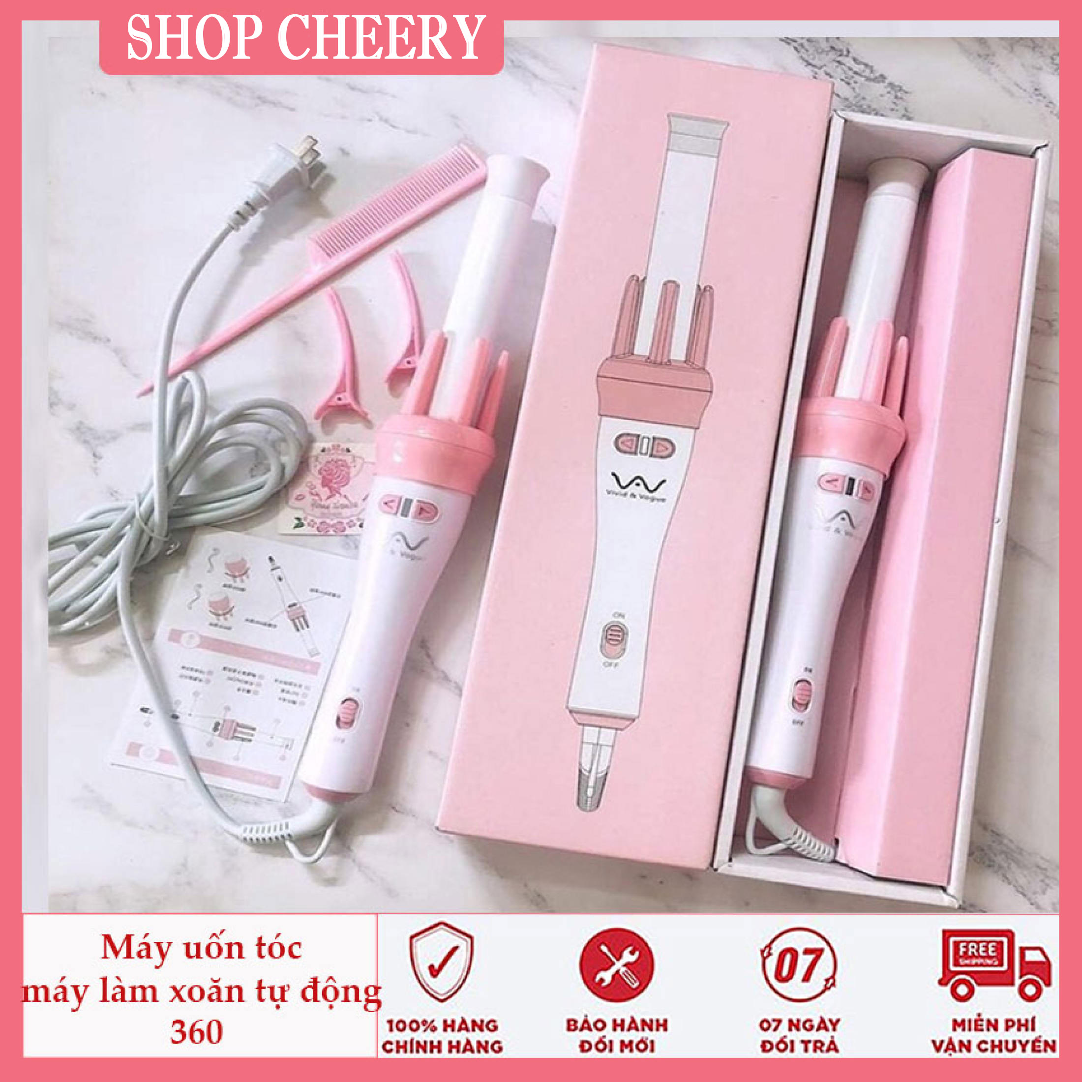 [HÀNG CHÍNH HÃNG] Máy Uốn Tóc Xoăn Kiểu Hàn Quốc - Bạn Có Thể Tạo Kiểu Tóc Chuyên Nghiệp Ở Nhà Mà Khỏi Cần Ra Spa - Tạo Được Mọi Kiểu Tóc - Máy Uốn Tóc Thế Hệ Mới - Bảo Hành Toàn Quốc Trong Thời Gian 6 Tháng