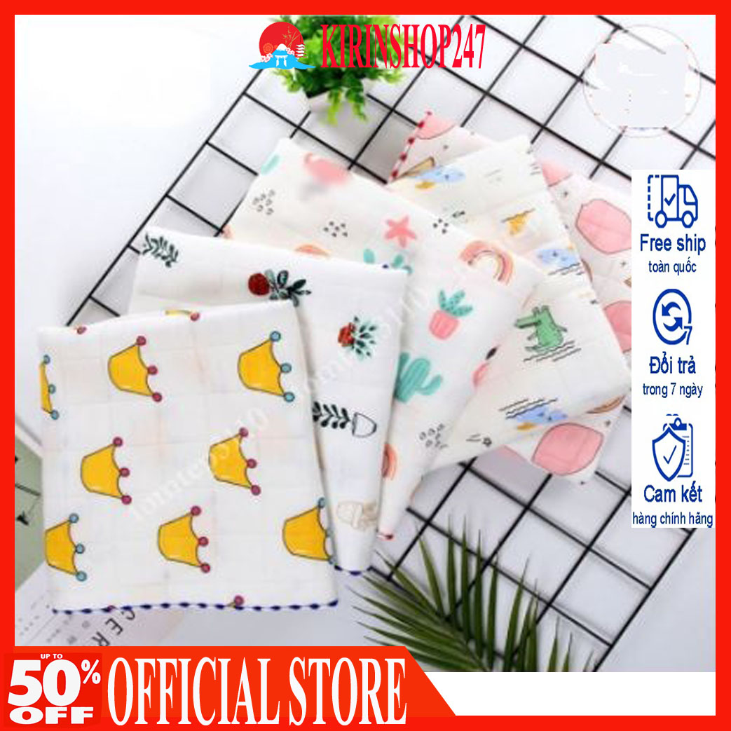 Khăn, chăn quấn cho bé sơ sinh 6 lớp dày dặn và mềm mại 35x55cm