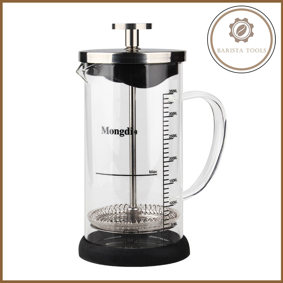 Bình pha cà phê thủy tinh kiểu pháp French Press 350ml Dụng cụ barista