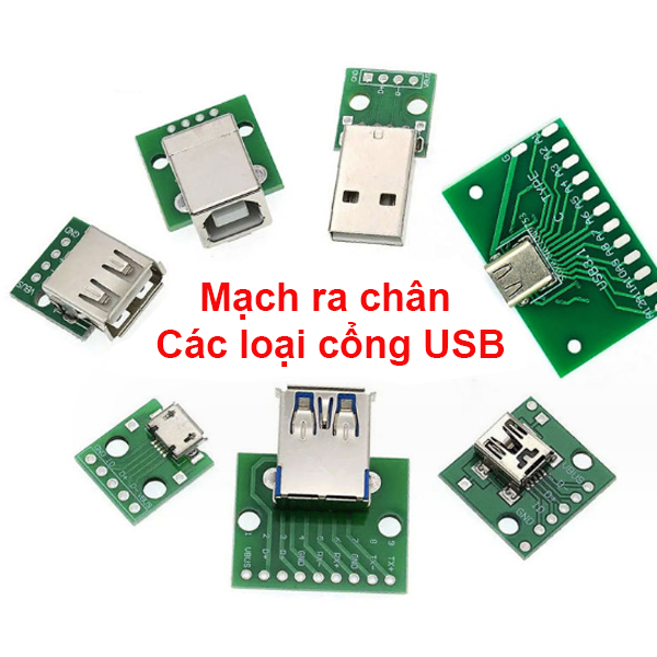 Mạch ra chân USB 2.0 ( đực - cái ), mini 5P, USB Vuông sang chân cắm
