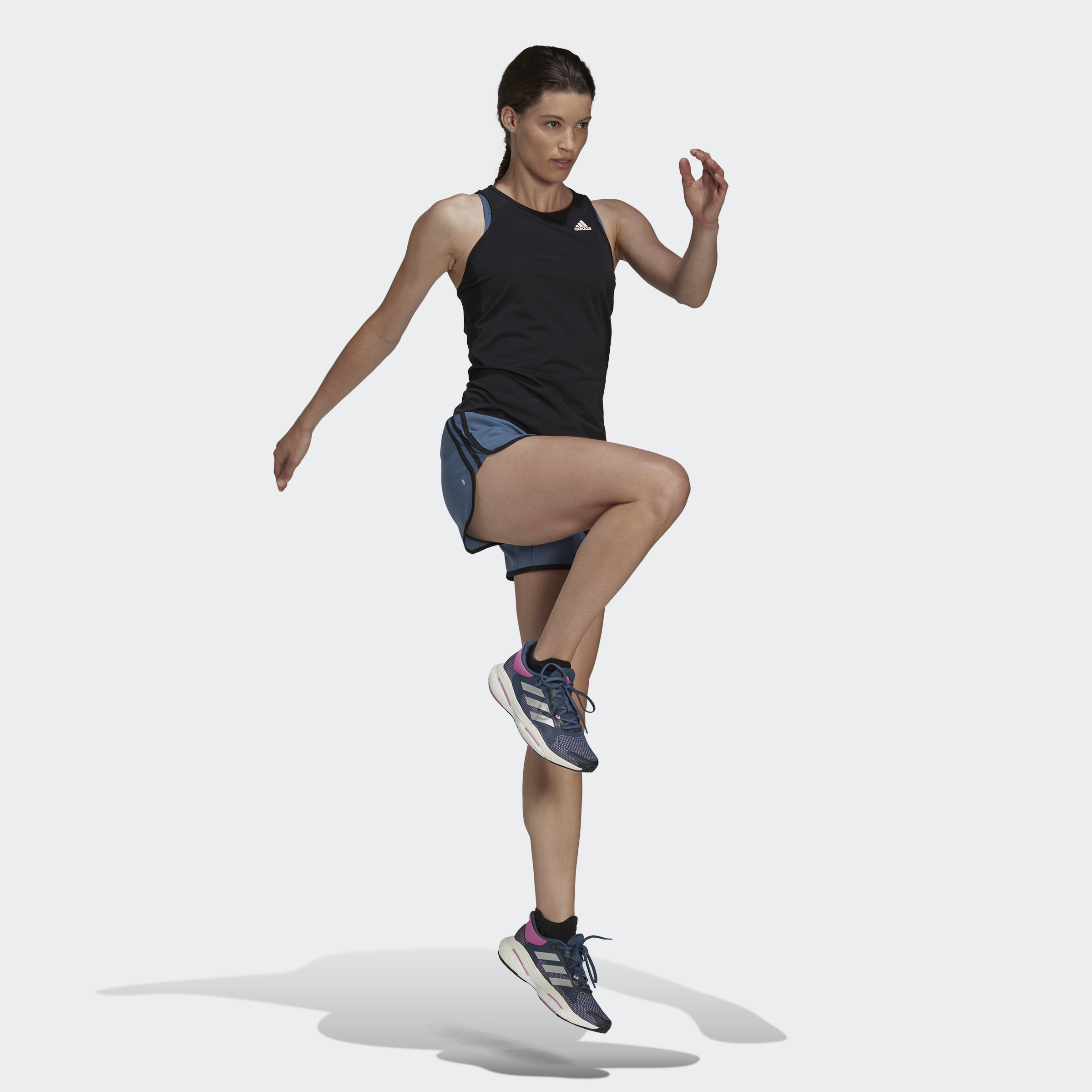 Adidas chạy quần short marathon 20 nữ màu xanh da trời hl1478