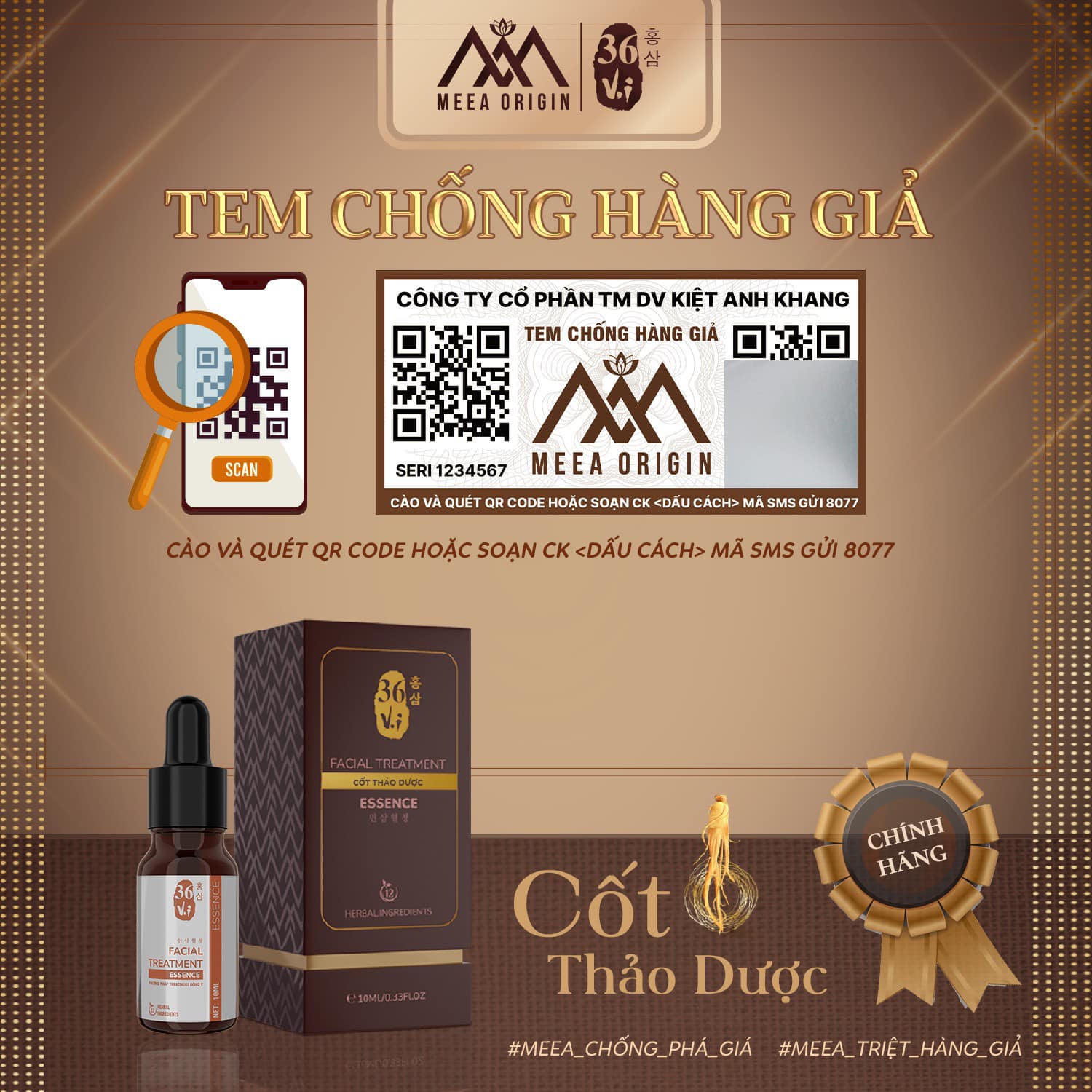 SERUM CỐT THẢO DƯỢC 36 VỊ MEEA ORIGIN 10ML CHÍNH HÃNG