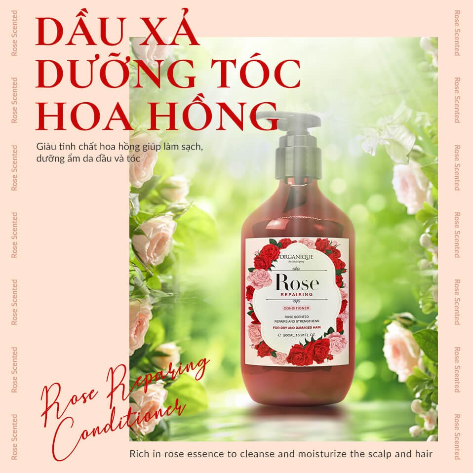 Dầu Gội, Dầu xả Dưỡng Tóc Hoa Hồng Organique Rose Repairing Shampoo/Conditioner 500ml