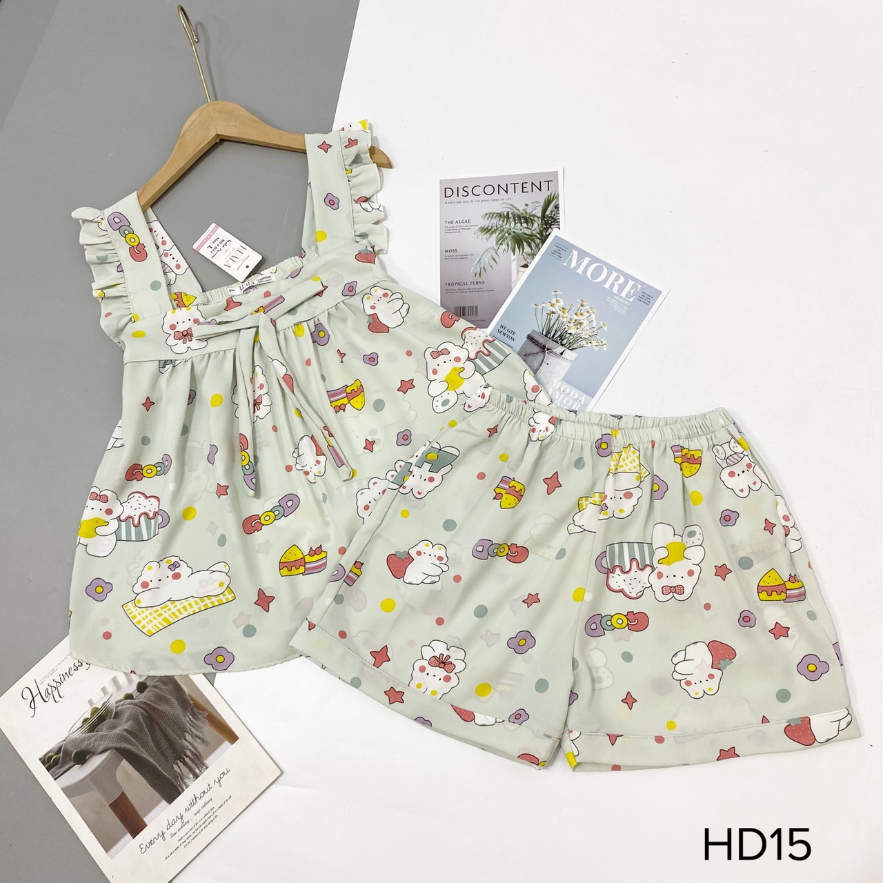 Bộ pizama đùi lụa satin cao cấp có size