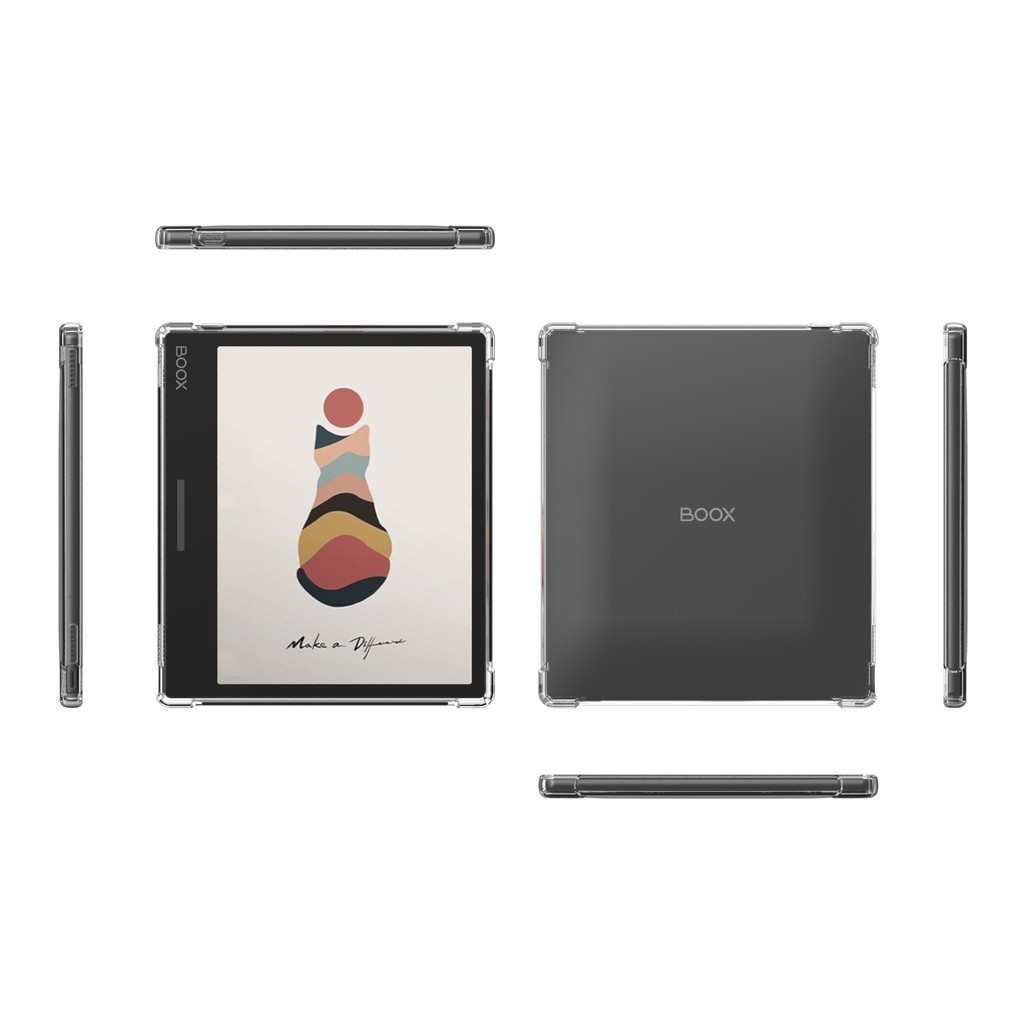 Rõ ràng trường hợp đối với Onyx boox lá 3 C 2 leaf3 leaf2 7 "eBook Bảo vệ Chống Sốc Trường hợp với 4 Chống Sốc túi khí trong suốt linh hoạt lưng mềm Bìa
