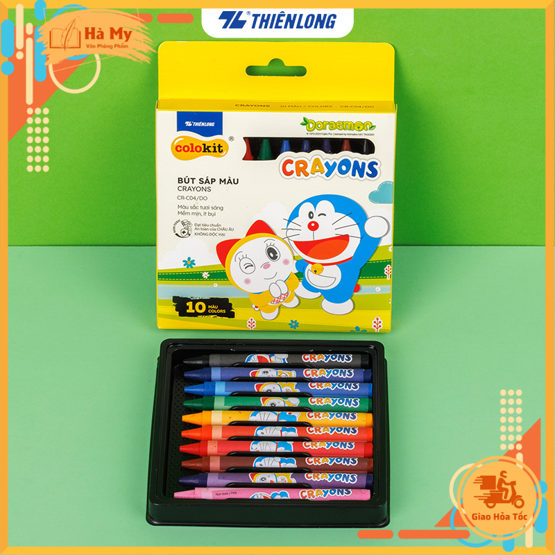 Bút Sáp 10 màu Colokit Doraemon CR-C04/DO Thiên Long