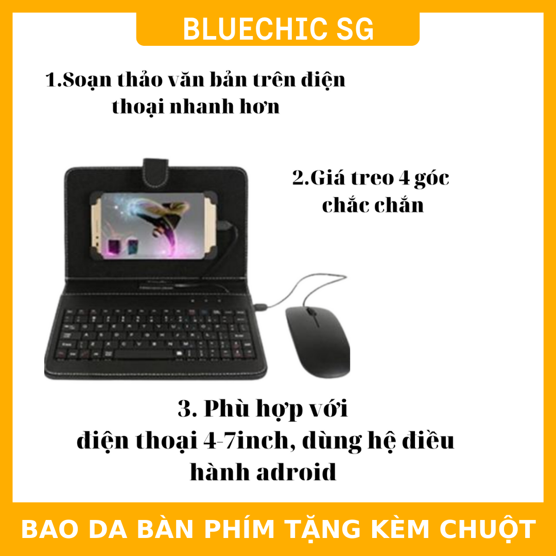 Bao da bàn phím có chuột cho điện thoại Ban phim android Bao Da Bàn Phím Cho Điện Thoại, Máy tính bảng Hệ Điều Hành Android. BH UY TÍN - GIẢM GIÁ SẬP SÀN - Tặng kèm chuột. KD4582 thumbnail