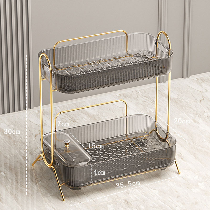 Storage box Light luxury cosmetics storage box Household lipstick Desktop plastic dresser skin care shelf