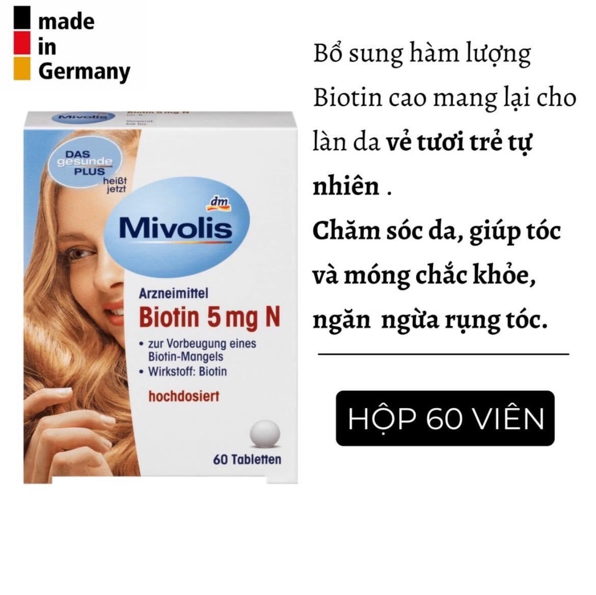 Viên uống đẹp da, tóc, móng Mivolis 60 viên