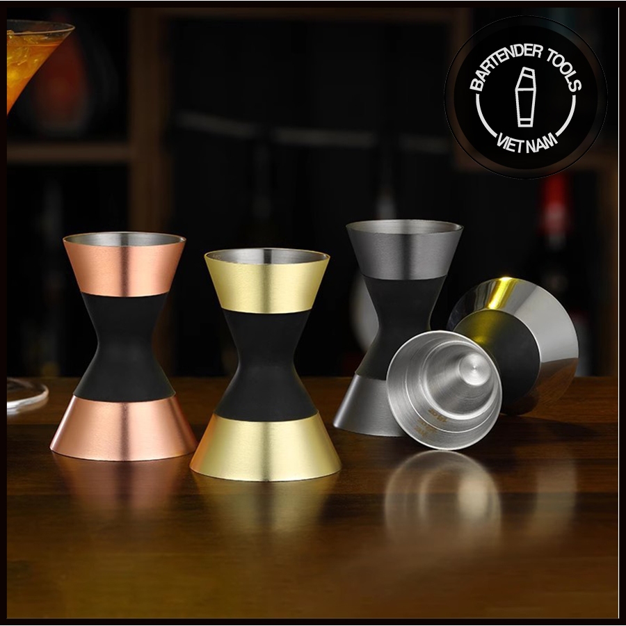 Oxo jigger 30/45ml - jigger inox 304 đai cao su 30/45ml | dụng cụ bartender