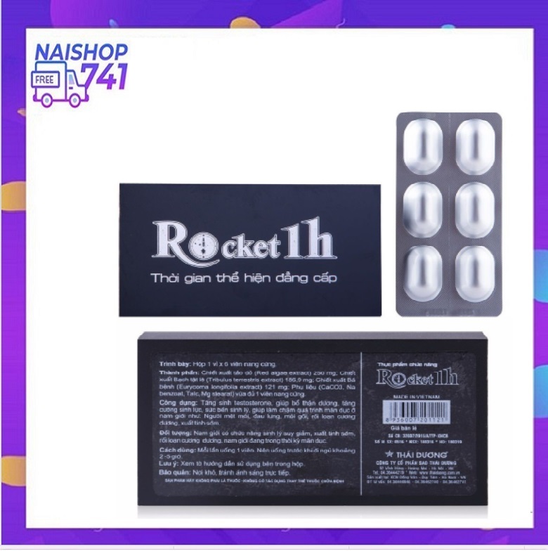 Rocket 1h (Hộp 1 vỉ 6 viên)
