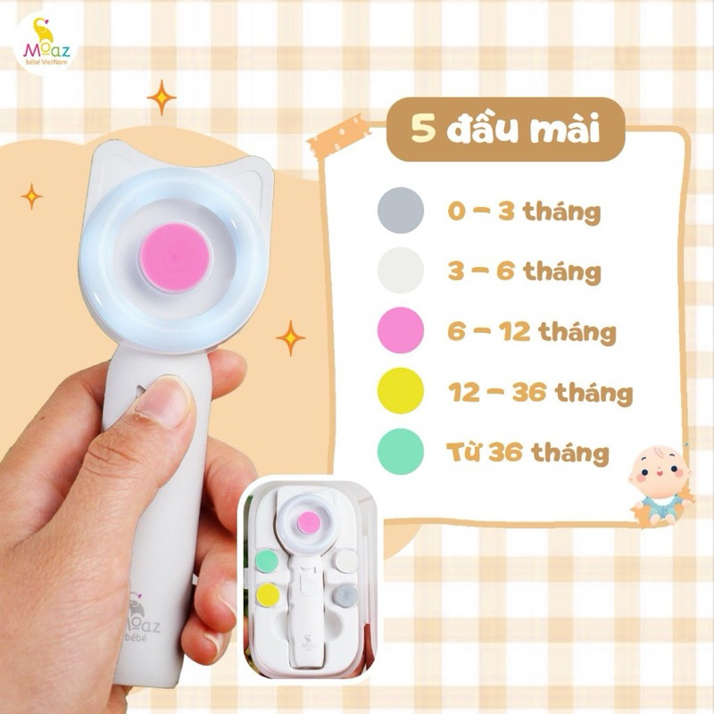 Mẫu mới - Máy Dũa Móng Tay cho bé Moaz BéBé MB080 - dùng cho cả bé Sơ Sinh