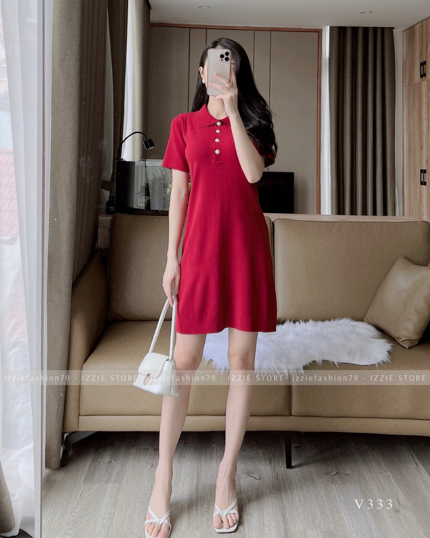 Váy polo basic Izzie V333 form basic, freesize dễ mặc, năng động, trẻ trung