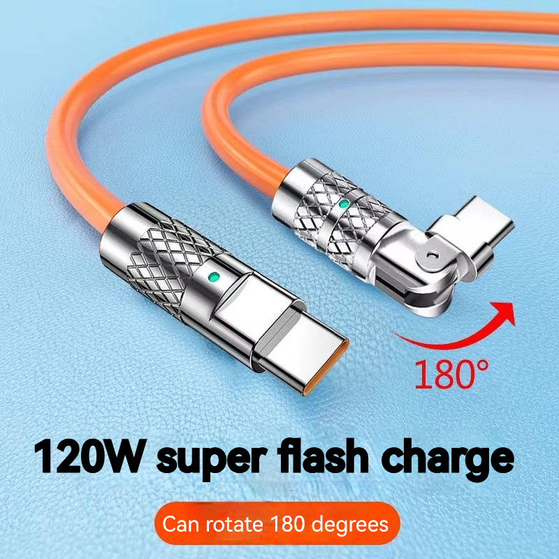 PD Fast Charging Cable Zinc Alloy Rotary Charging Cable Apple Huawei Mobile Phone Fast Charging Data Cable