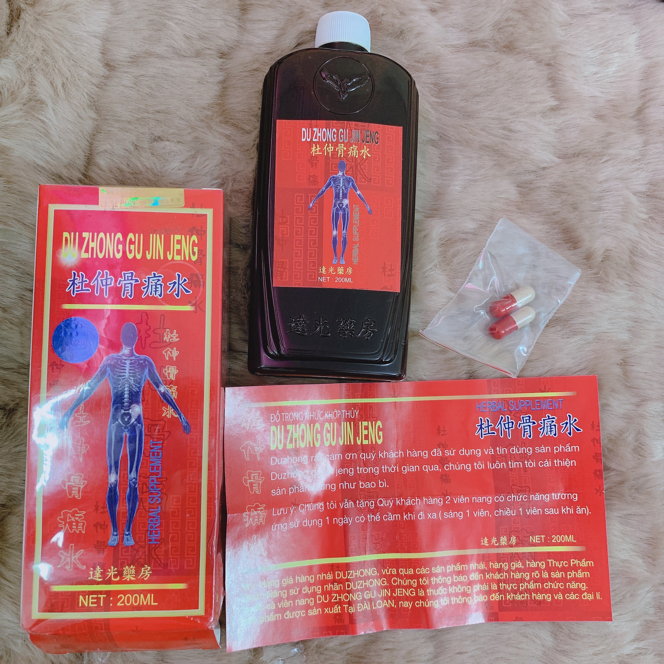 Đỗ trọng nhức khớp thủy đài loan 200ml – hỗ trợ xương khớp