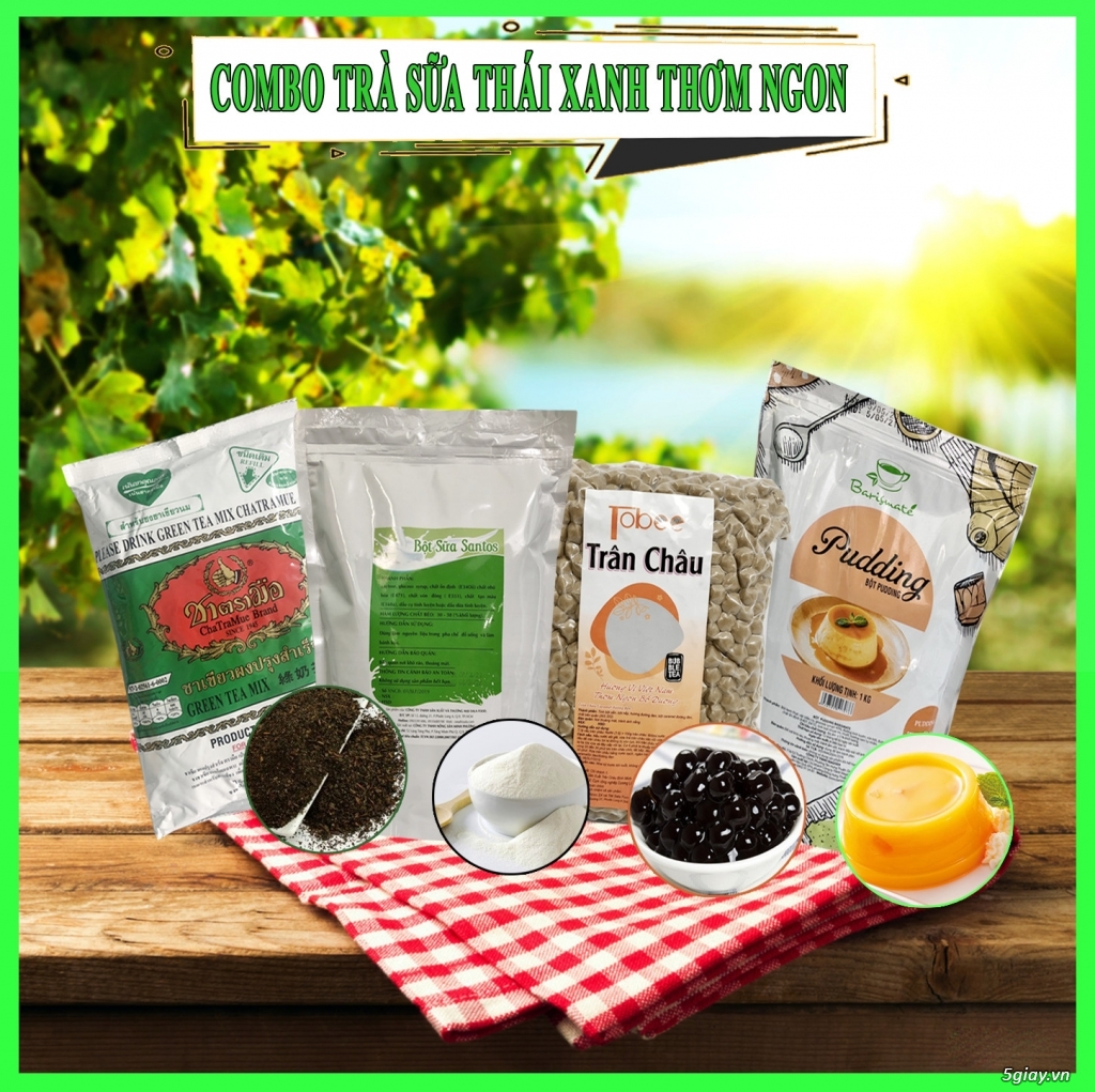 Combo trà sữa thái xanh