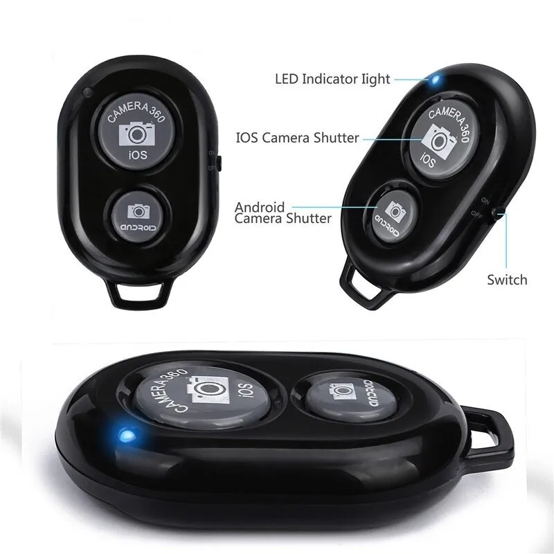 Bluetooth Wireless Shutter Release Rechargeable Remote Control Button Self-Timer Monopod Selfie Stick Phone Camera Controller for IOS Android