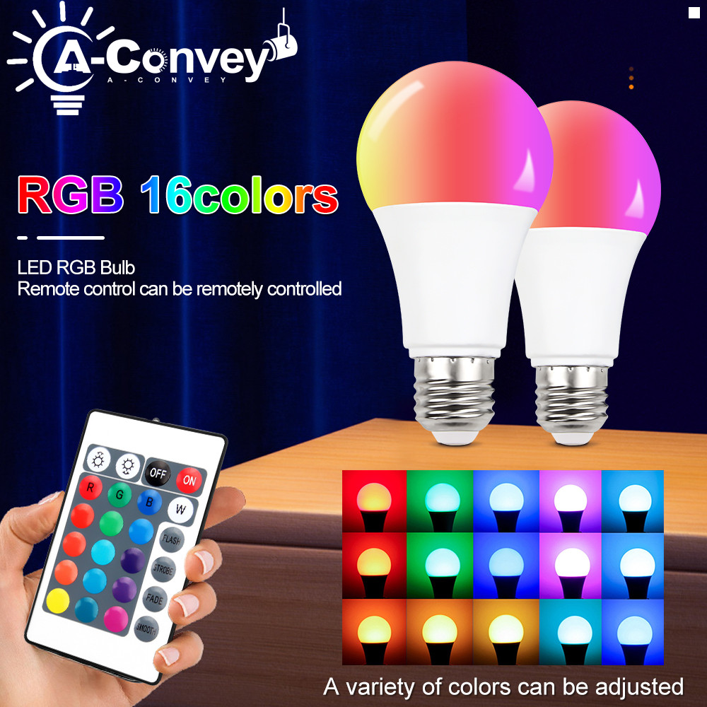 Bóng Đèn RGB Bóng Đèn Thông Minh Nhiều Màu LED RGBW E27 Bóng Đèn Ma Thuật Led 7W 12W 15W Có Điều Khiển Từ Xa AC85-265V