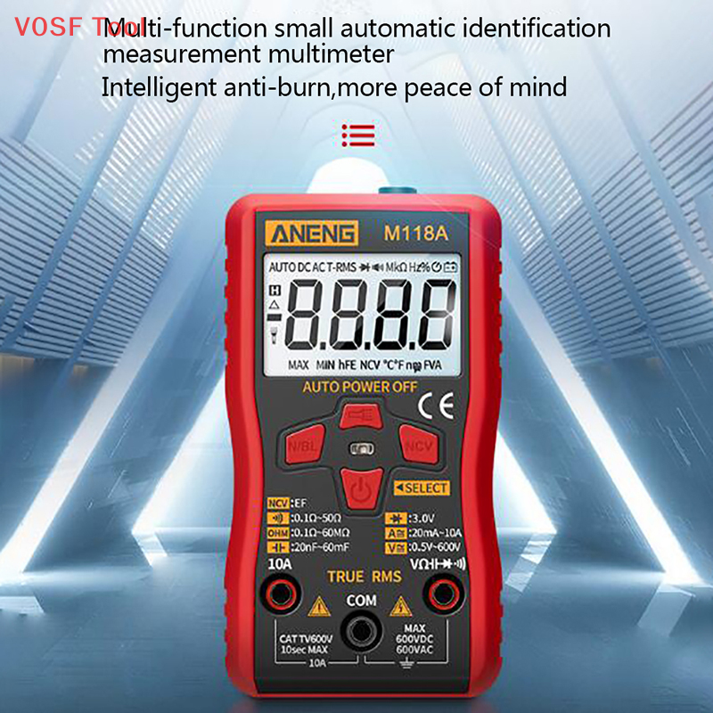 V0sf tool aneng đồng hồ vạn năng kỹ thuật số m118a máy kiểm tra ac/dc cầm tay máy đo điện trở mini rms