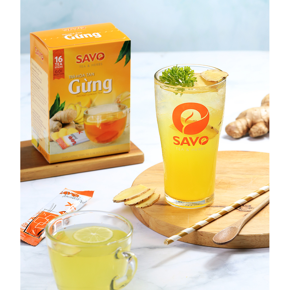 SAVO TRÀ HÒA TAN - VỊ GỪNG (Hộp 16 gói)