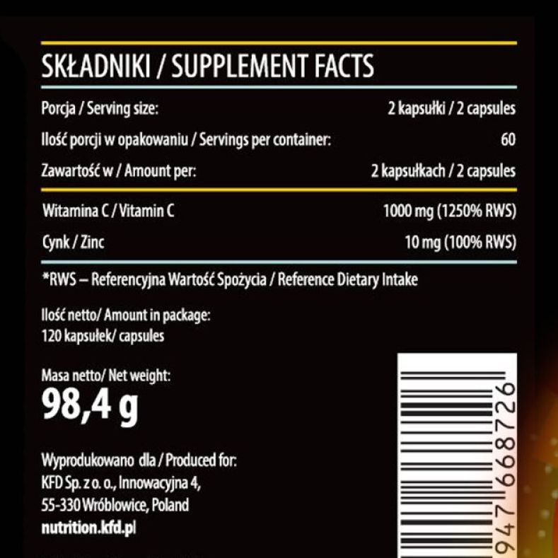 KFD VITAMIN C + ZINC (120 VIÊN)