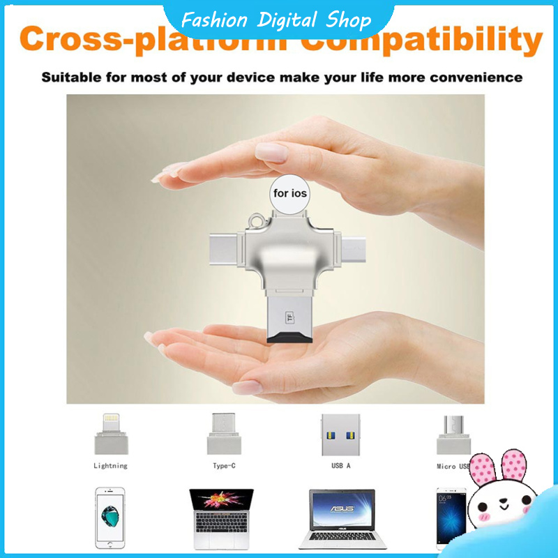 4 In 1 Card Reader Micro Card Adapter Usb 3.0 Micro Sd To Usb Card Reader Otg Adapter Compatible For Iphone