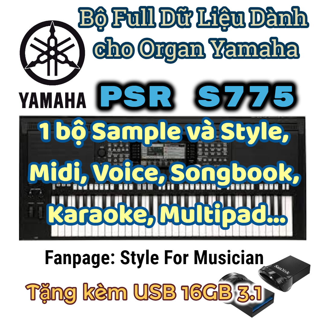 USB 1 piece sample set for Yamaha PSR s775 + Giveaway full data 16GB USB flash drive new show 2023