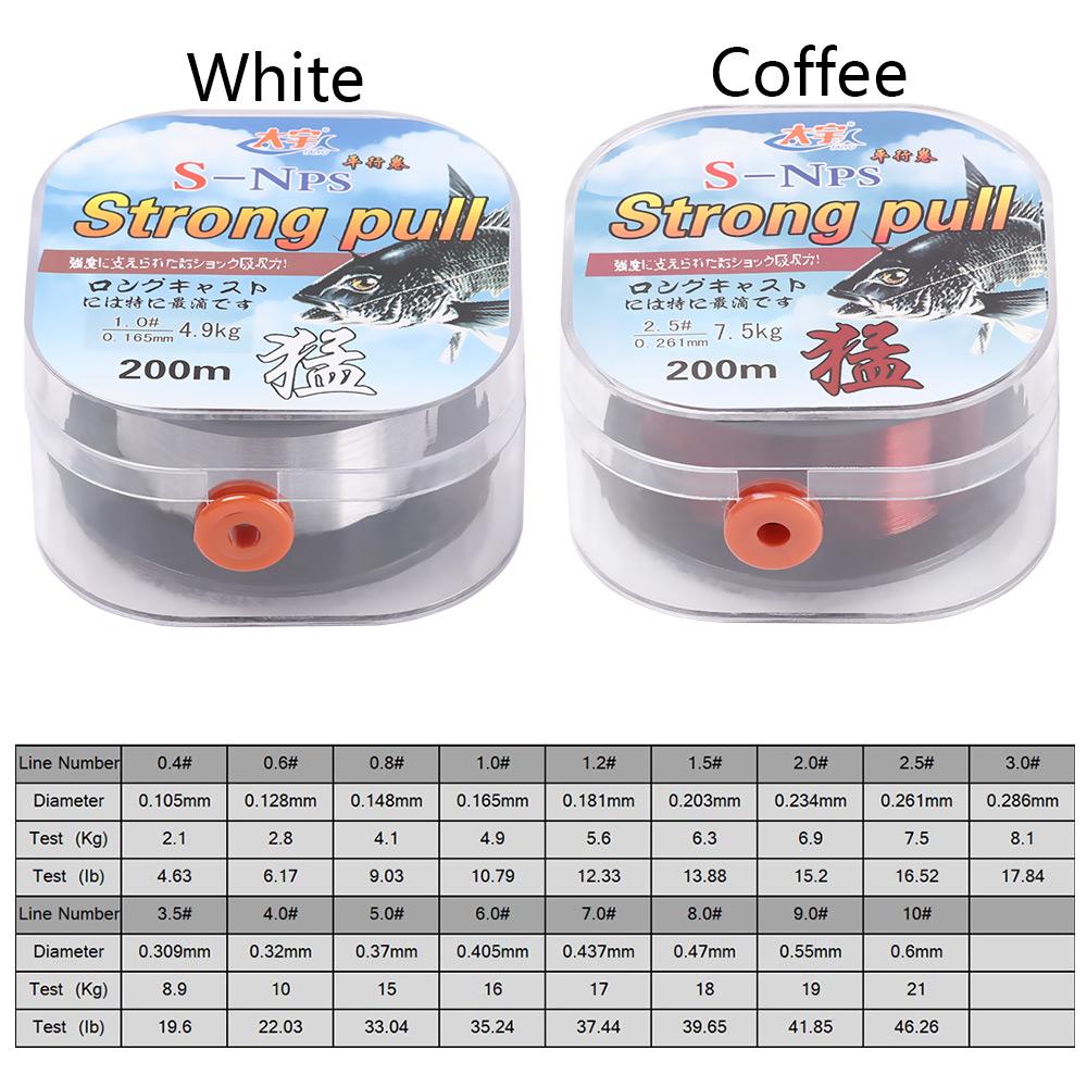 1pc 200M Dây Nylon Mạnh Mẽ Dây Fluorocarbon Lớp Phủ Dây Vô Hình Angling Polyester Bait Fishing Dòng Đàn Hồi Chủ Đề Spool Fluoro Carbon