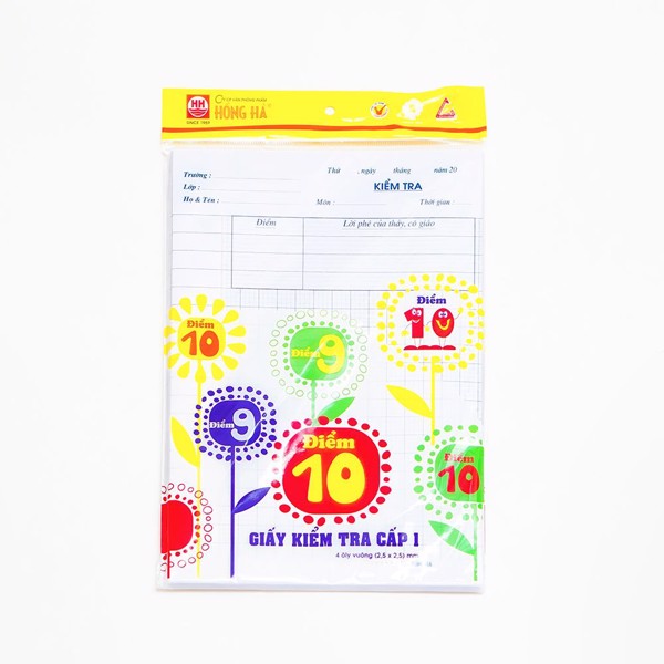 Giấy kiểm tra hồng hà 4 ôly 4919- 15 tờ đôi