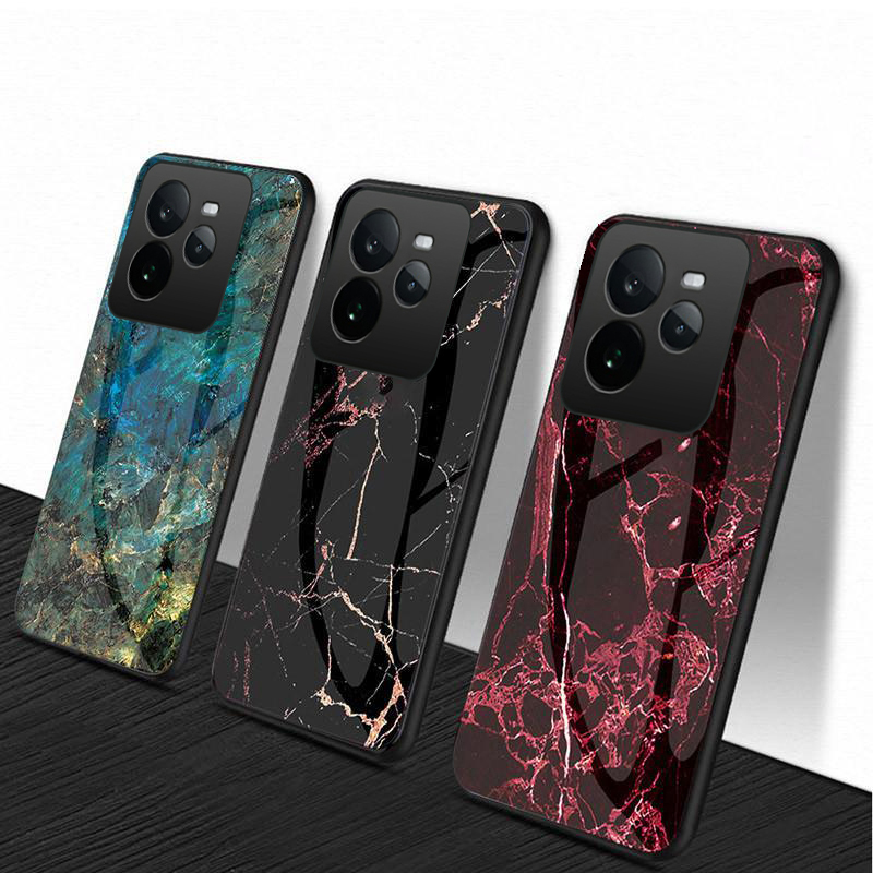For Realme GT7 Pro Case Fashion Marble Tempered Glass Protector Soft Frame Silicon For Realme GT 7 Pro Back cover Phone Cases.