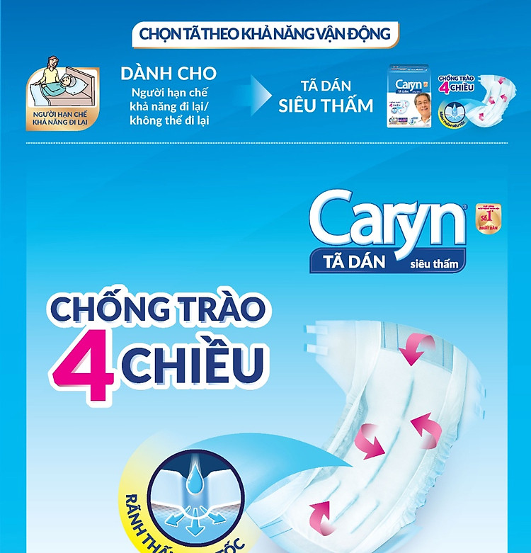 [Chính hãng] Tã dán người lớn Caryn XL10 (10 Miếng)
