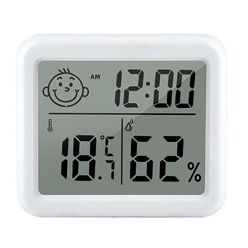 Ultra Thin Digital Meter Automatic Electronic Humidity Monitor Alarm Clock LCD Indoor Dry Hygrometer