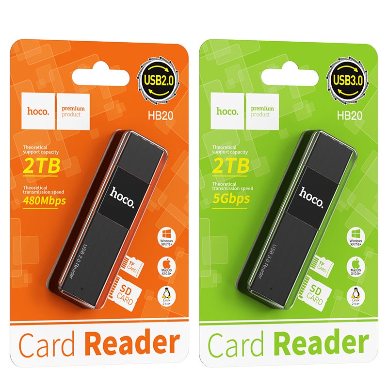 Đầu đọc thẻ nhớ Hoco HB20 - hỗ trợ khe microSD/SD