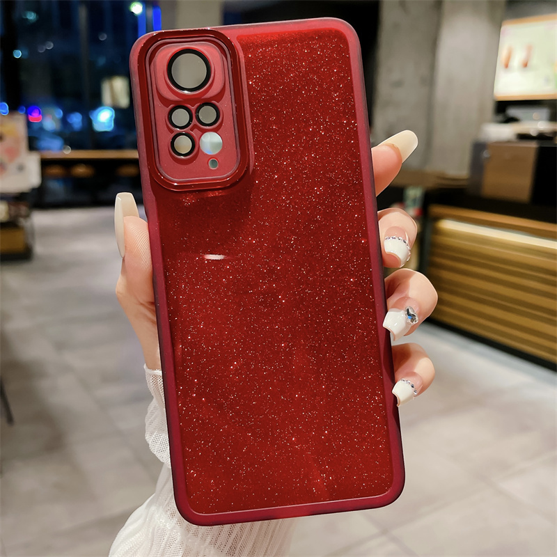 Casing for Redmi Note 11s / Redmi Note 11 / Redmi Note 11 Pro / Redmi Note 10s / Redmi Note 10 / Redmi Note 10 Pro Luxury Laser Glass Lens Film TPU Shockproof Soft Phone Case