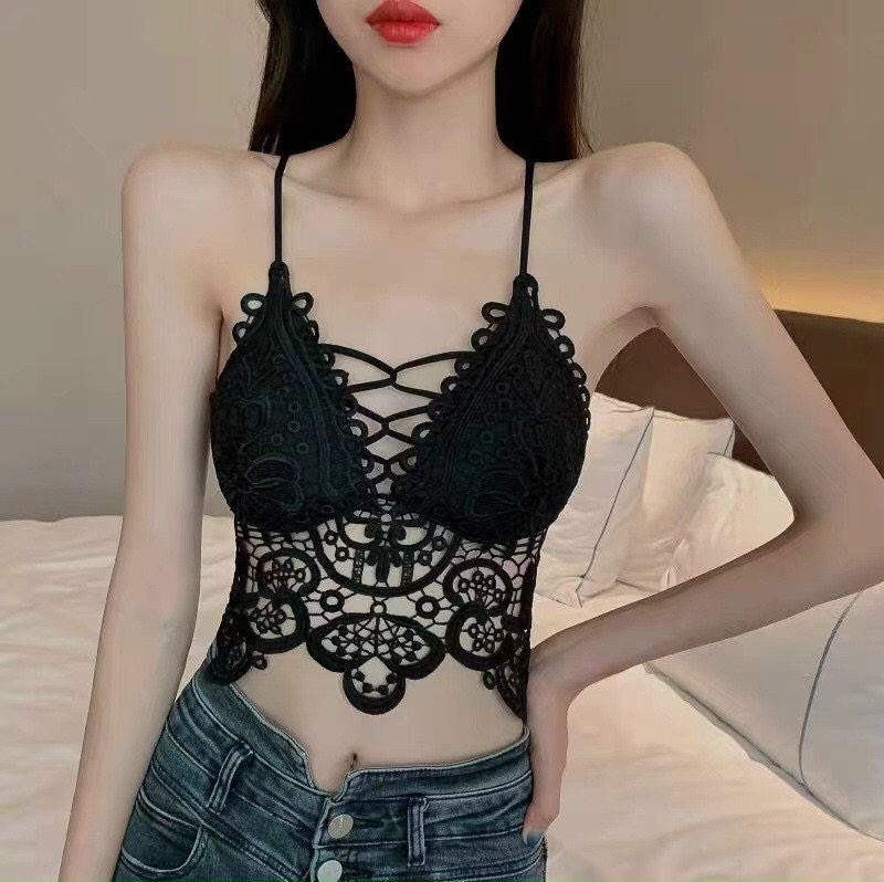 Áo bra 2 dây ren nổi cá tính