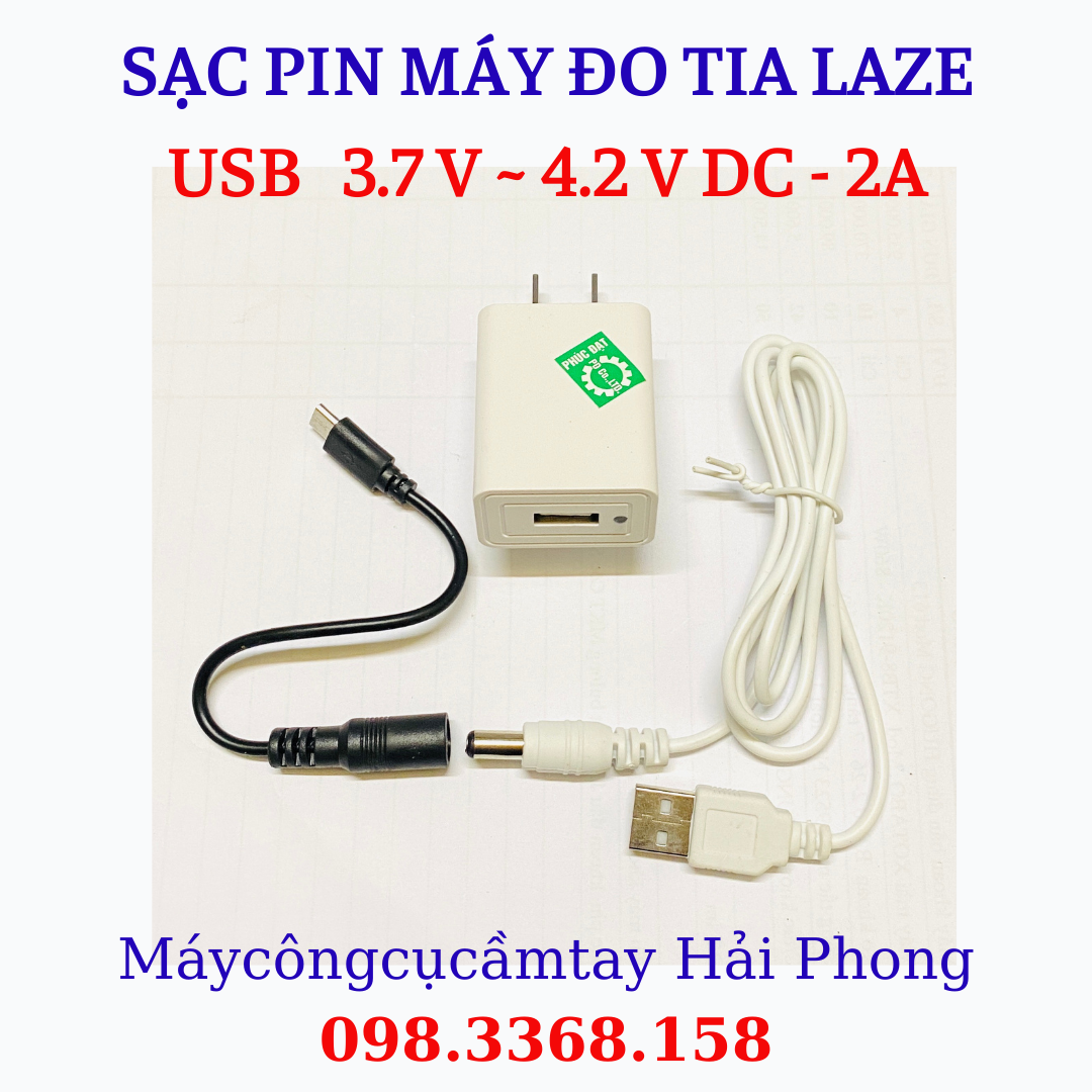 PIN LITHIUM 3,7V DC &  SẠC 4,2V AC/DC (  CỦA MÁY ĐO TRẮC ĐỊA / MÁY CÂN BẰNG ... LAZE )