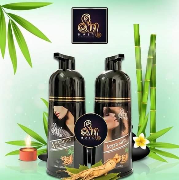 Dầu gội phủ bạc SIN HAIR chính hãng 500ml phủ bạc đen phủ bạc nâu chỉ sau 1 lần gội TẶNG TINH DẦU DƯỠNG TÓC