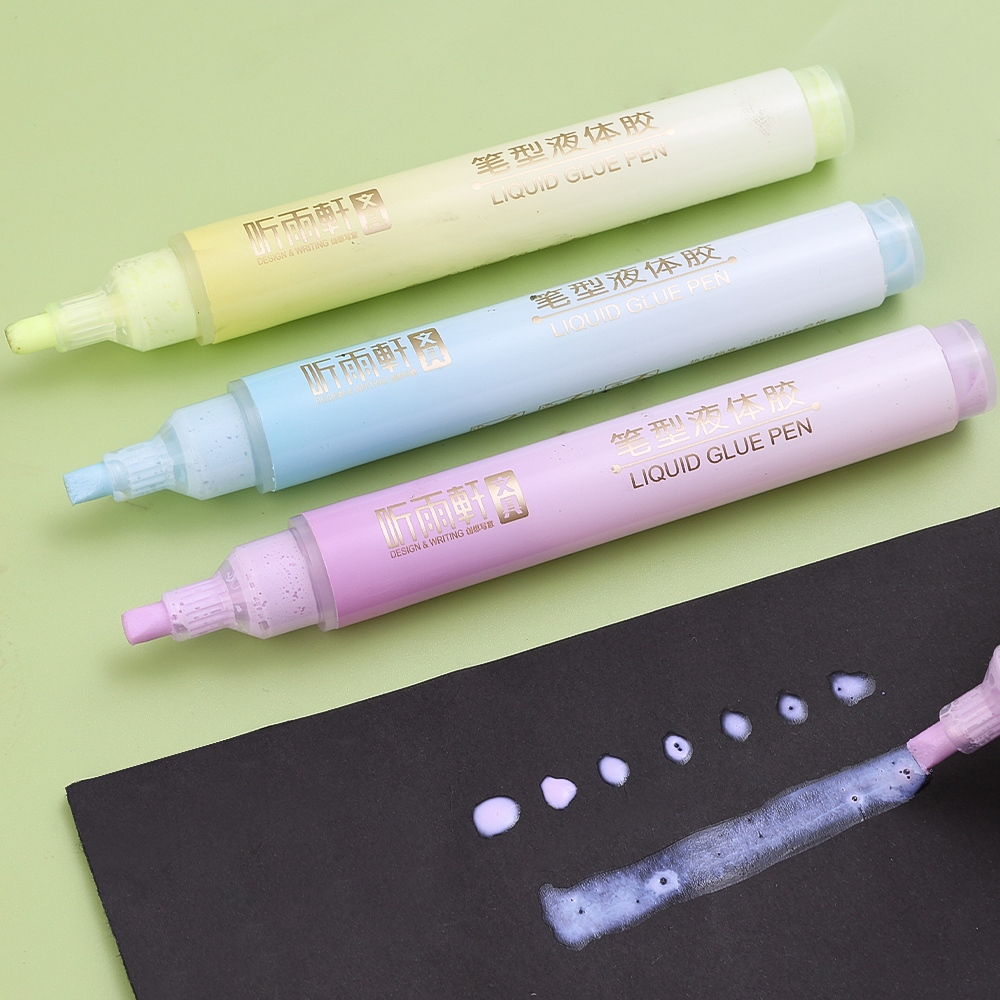 Candy Color Glue Pen Quick-Drying Manual Dispensing Pen Solid Glue Stick Student Handbook Diy High Viscosity Glue Office