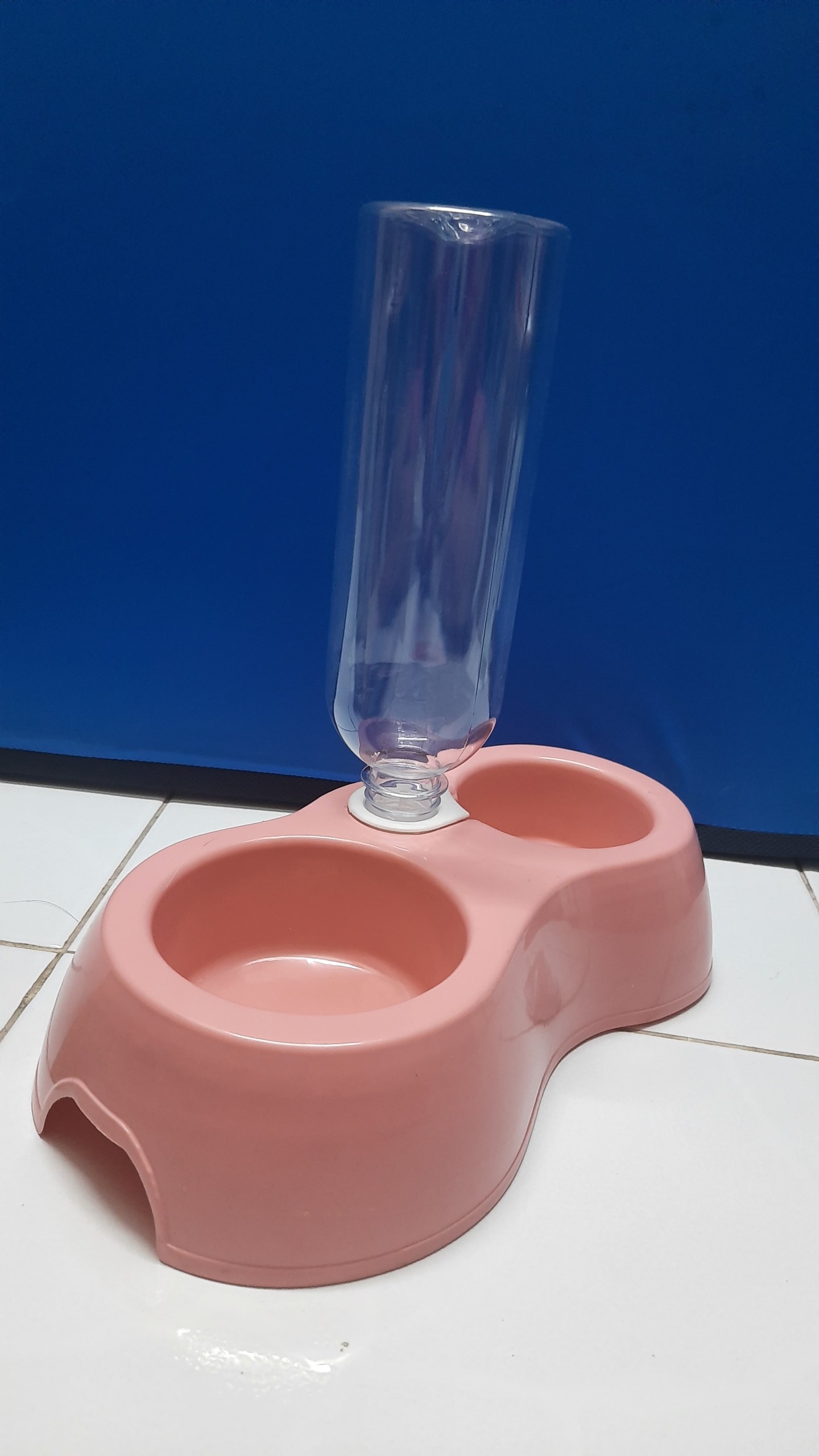 Bát Đôi Gắn Bình Nước Tự Động Cho Chó Mèo