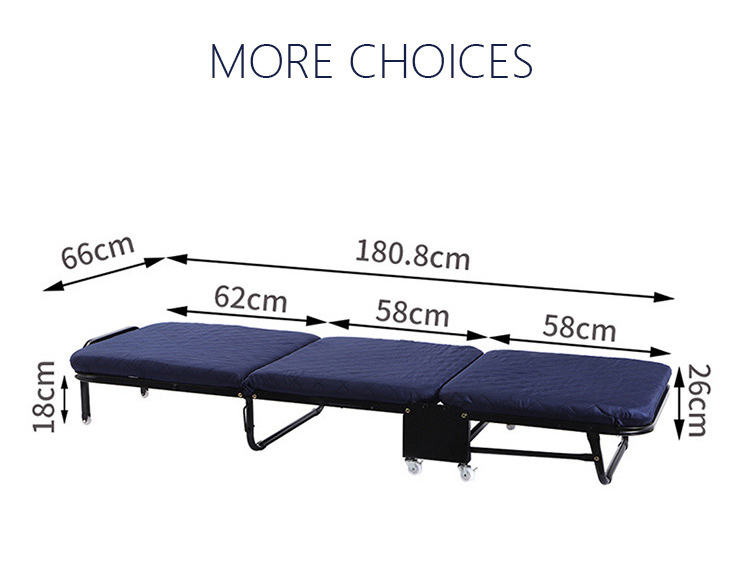 Three-fold portable folding bed thickened folding sponge bed simple accompanying bed mobile single lunch break bed
