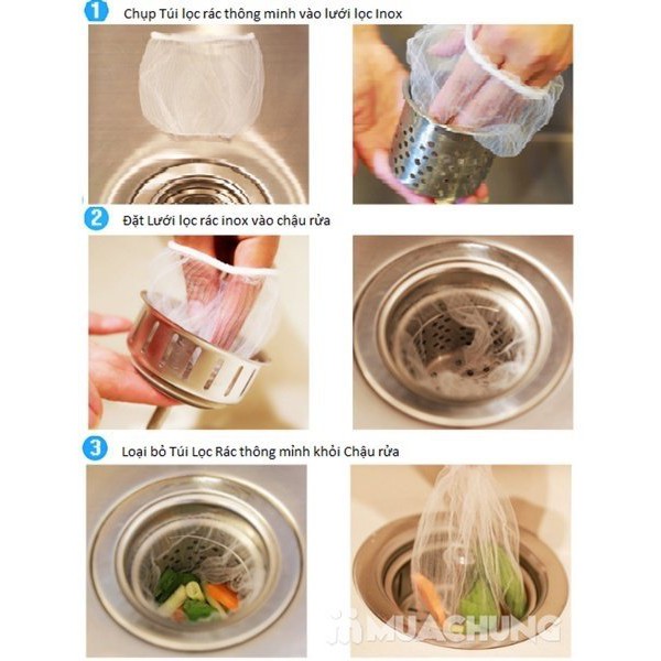 Combo 100 Túi Lưới Lọc Rác, Thức Ăn Thừa Bồn Rửa Chén