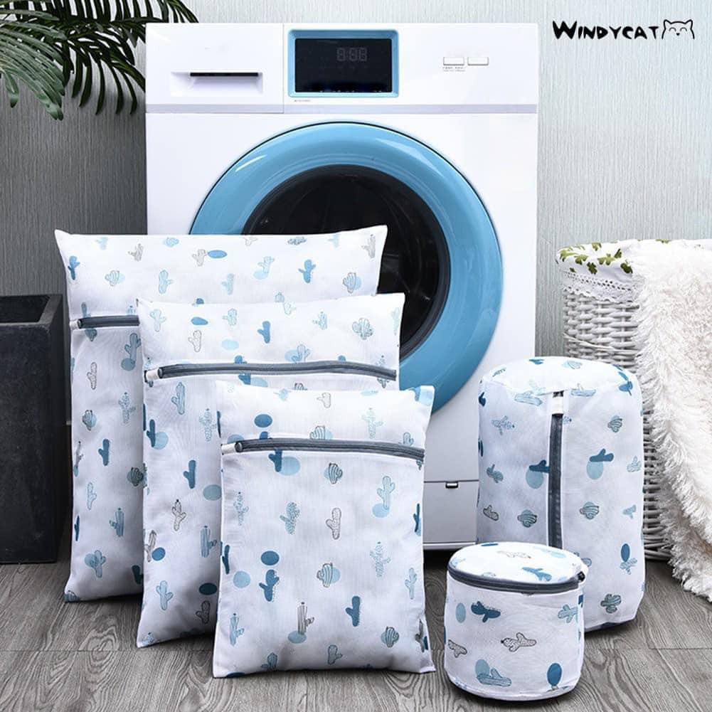 Set 5 túi giặt đồ máy giặt vải lưới cao cấp dây kéo khóa chắc chắn đủ kích cỡ - túi lưới giặt đồ lót quần áo , vớ tiện lợi