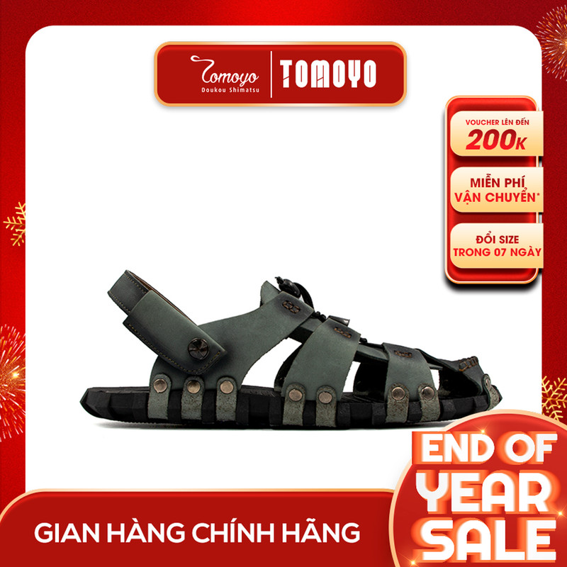 SIÊU SALE 6.6 | Giảm 30% đơn 199k - Sandal Rọ Nam Da Bò Thật Tomoyo TMS10108