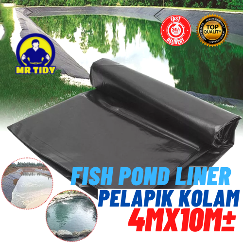 LDPE 4Mx10Metre Pond Liner Roll Kolam Ikan Liner Pelapik Kolam Hitam