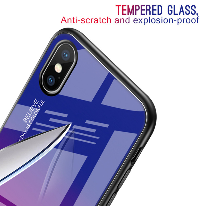 For Xiaomi Poco M6 Case Gradient Mirror Tempered Glass Protector Hard For Xiaomi Poco M6 4G Back Cover Phone Cases.
