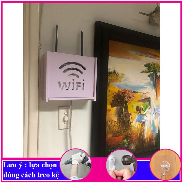 Kệ treo tường, kệ đặt modem wifi, đầu thu kỹ thuật số, remote, điện thoại - ảnh sản phẩm 7