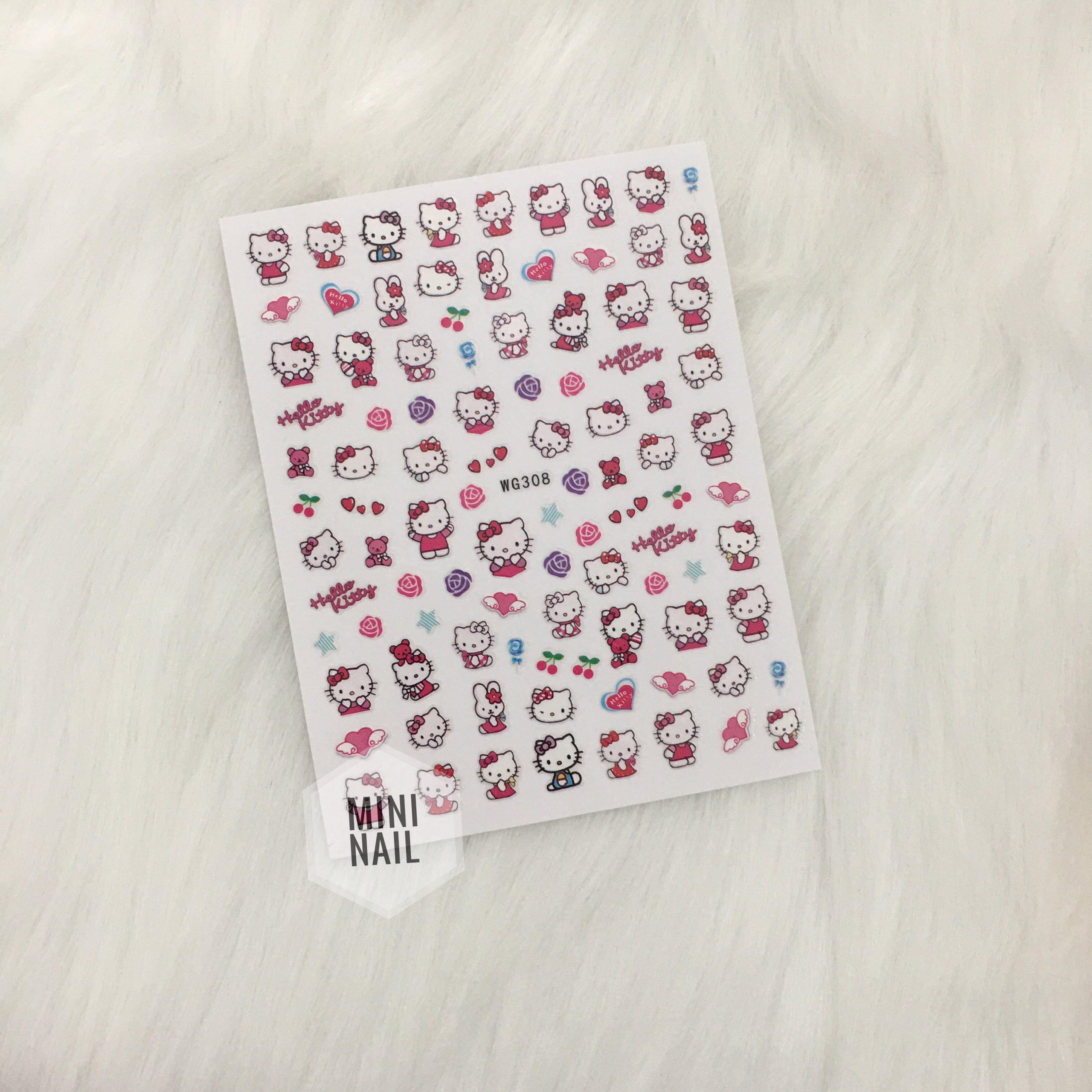 Sticker nail hình mickey, hello kitty